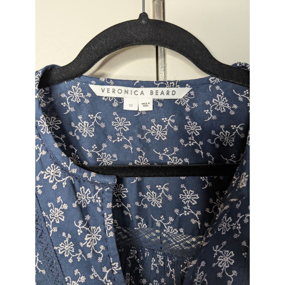 Veronica Beard Kent Floral blouse embroidered sz 10 - Picture 5 of 8